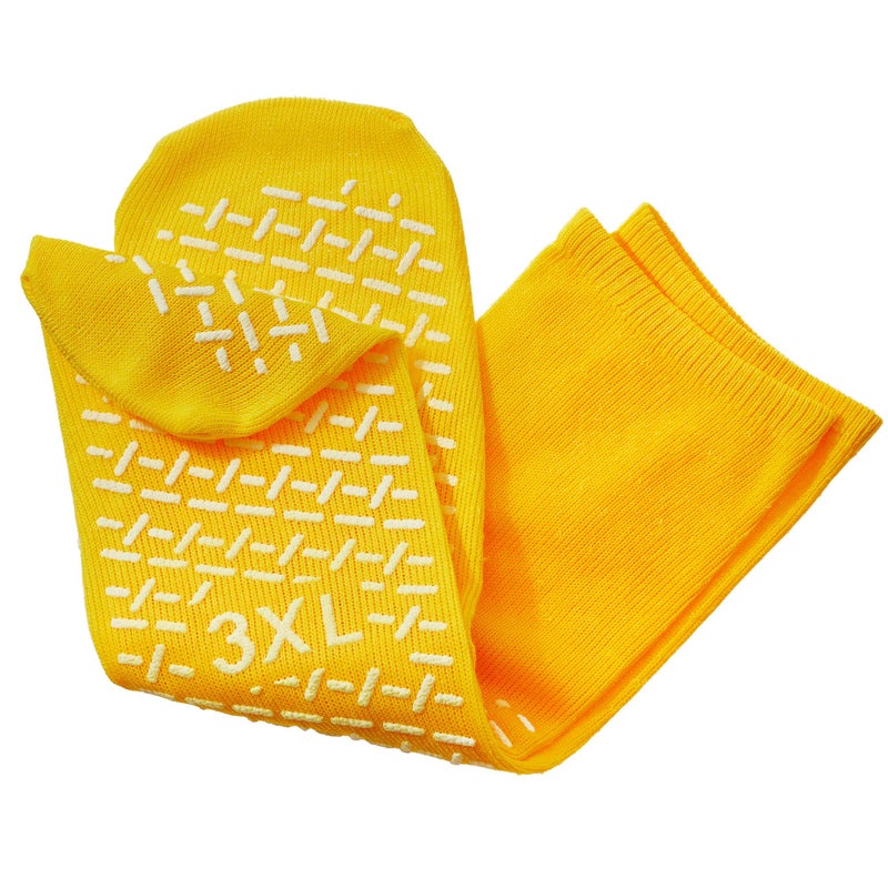 PrimeMed XXXL Slip Stopping Terrycloth Socks (Double Tread) (Extra Wide Bariatric) (Yellow) (3 Pairs) - Image 2